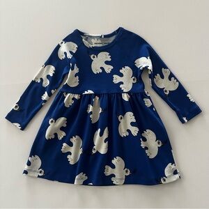 Mini Rodini 9-18 Months Baby Girl Dove Dress Organic Cotton